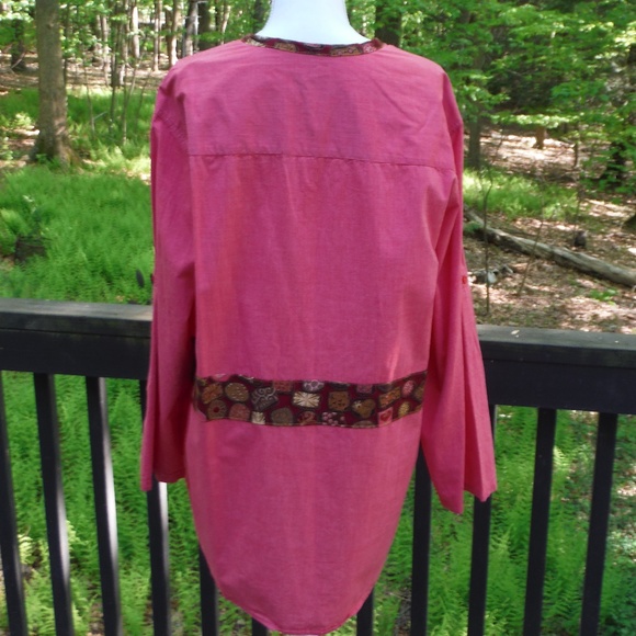 Elegant Chocolates on Long Organic Pink 2X Top - Picture 2 of 6